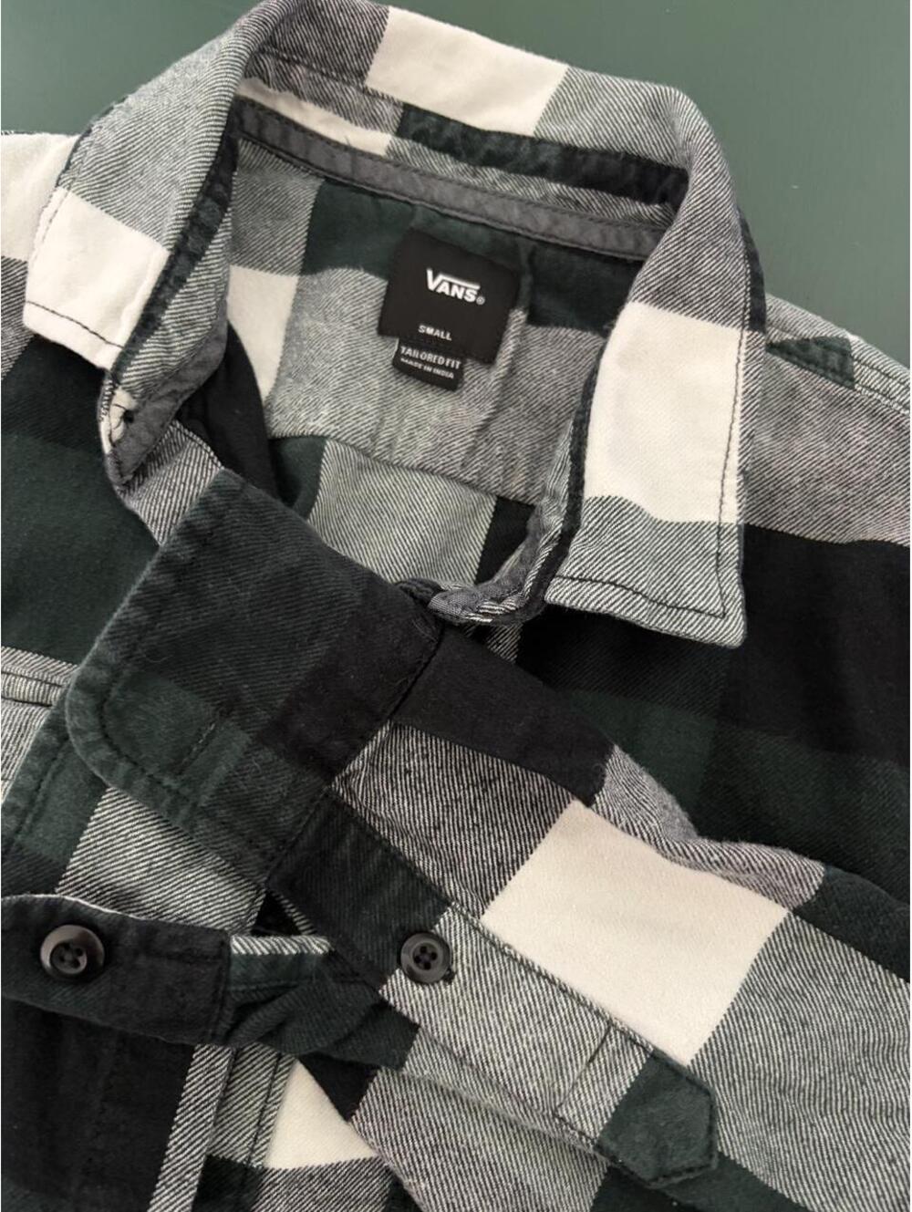 Vans Men's Black Gray & White Flannel Shirt S
